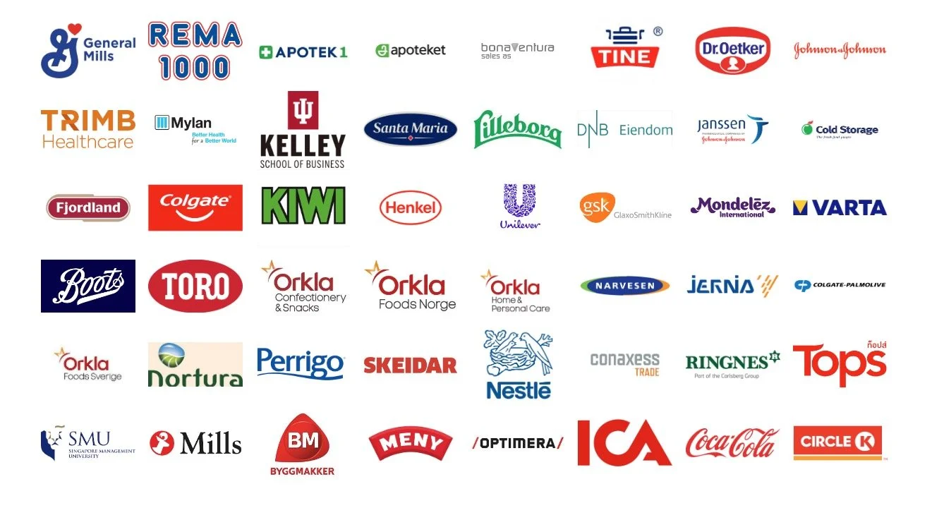 Logos of retailers, brands and institutions FLOW Insights has worked with